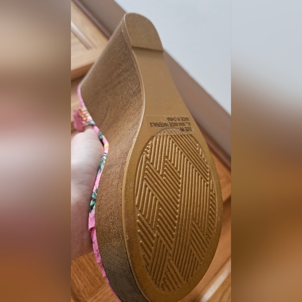 VENUS Tropical Vacation Pineapple Pink Pineapple Wedge Platform Sandals 8.5 - Picture 14 of 14